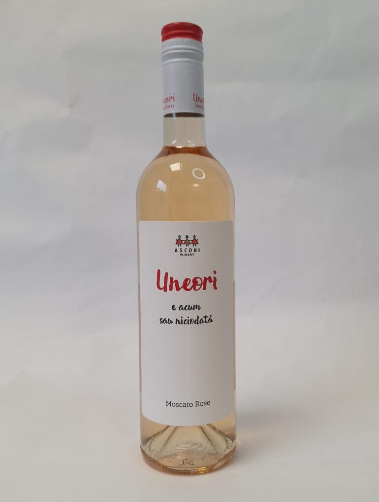 a bottle of rose wine moscato
