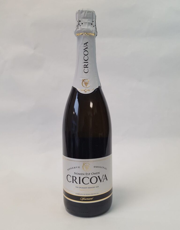 a bottle of sparkling wine cricova spumant demisec