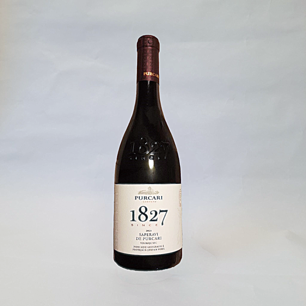 a bottle of red wine Purcari Saperavi